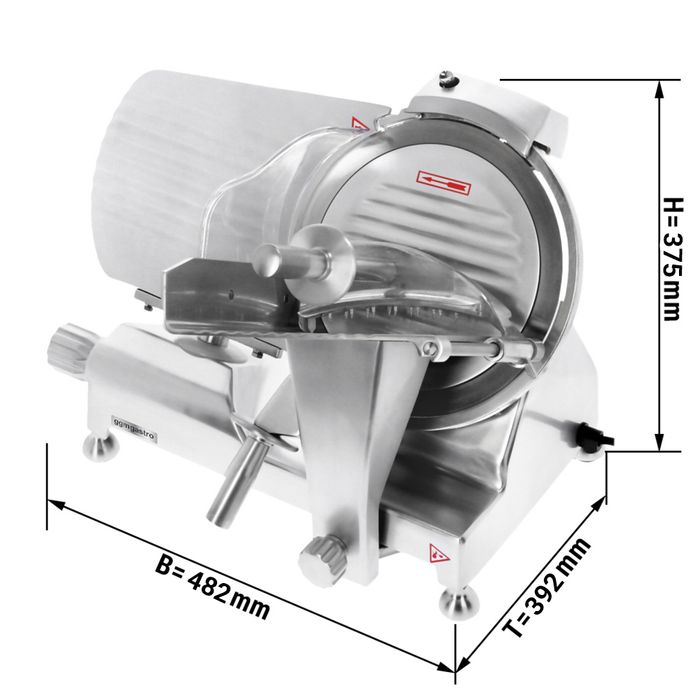 Professionelle Gastro Aufschnittmaschine mit Messer 250 mm