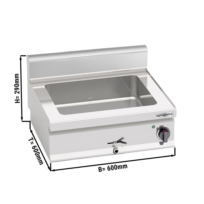 Elektro Bain-Marie Warmhaltegerät für sechs GN 1/4 Behälter