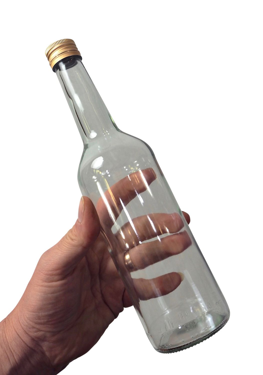 Spirituosenflasche, 0,35L Klarglas inkl. Schraubdeckel - Hydrolat- und Schnapsflasche | Willkommen bei Destillatio