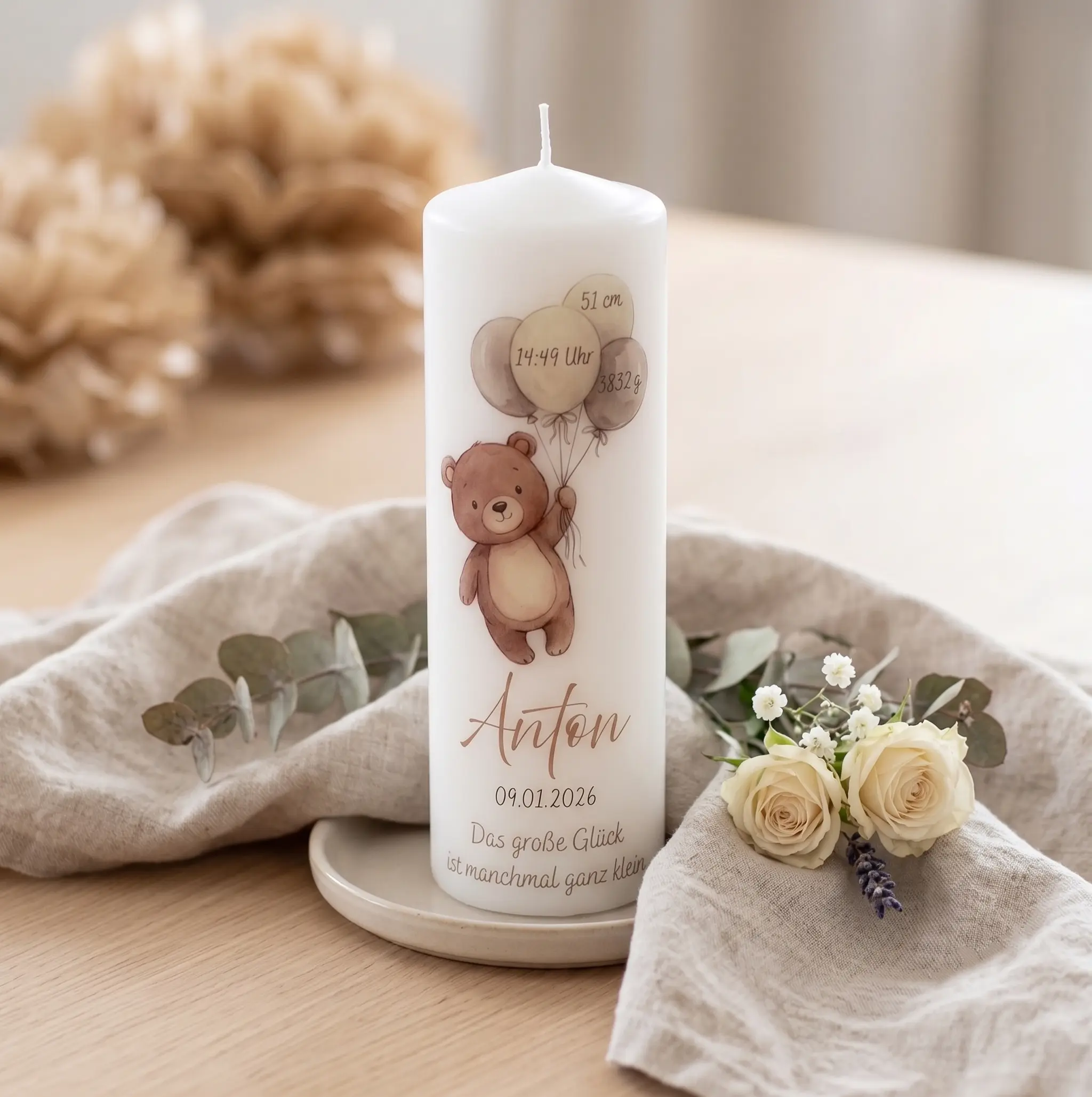 Geburtskerze als Babygeschenk