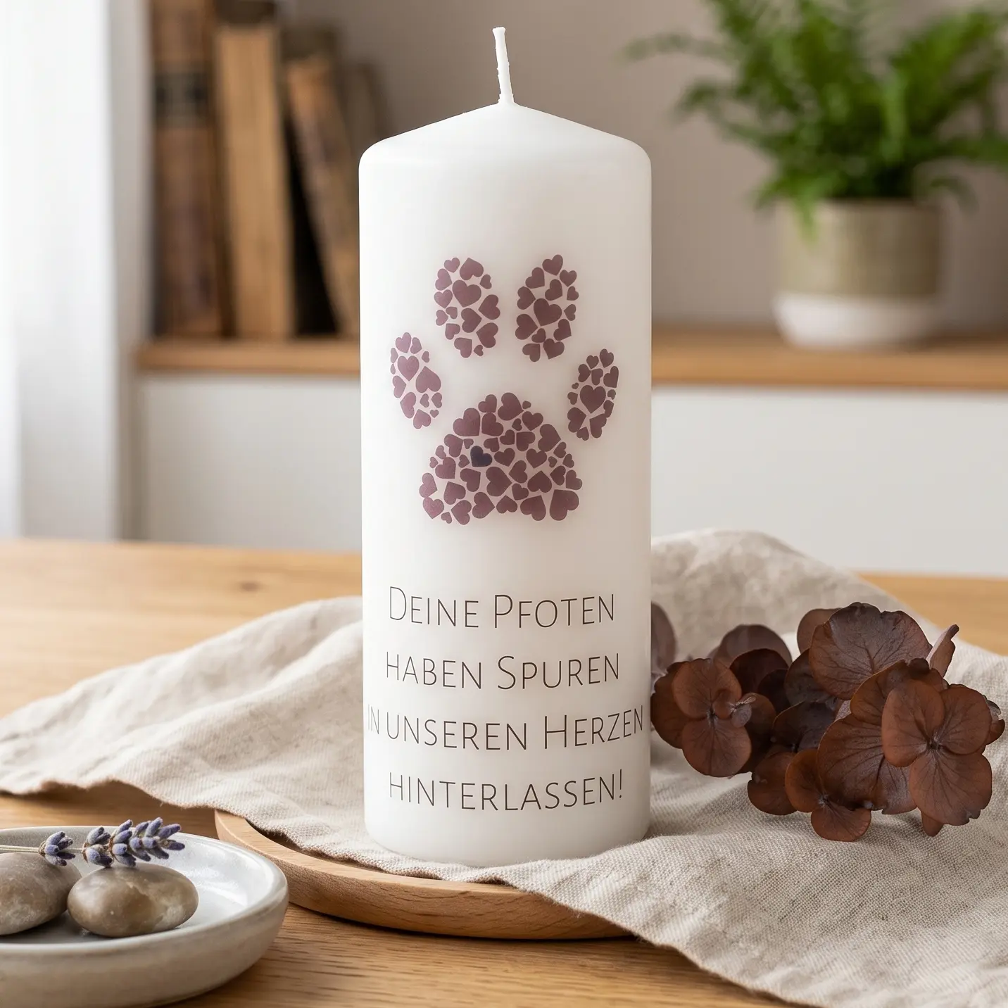 Trauerkerze für Hund und Katze personalisiert