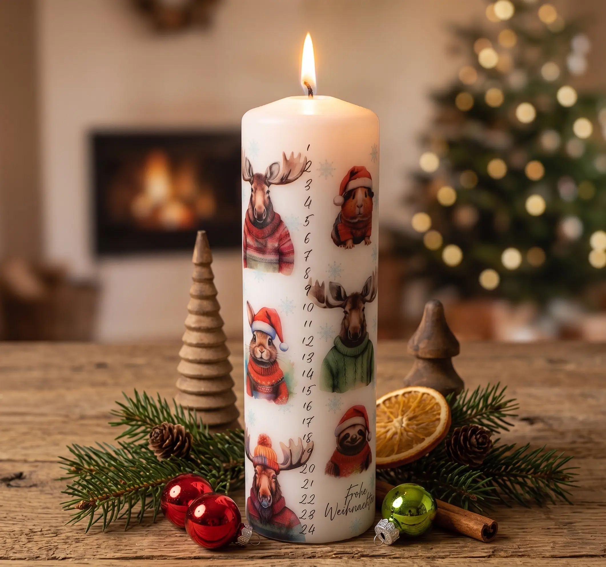 Weihnachtskerzen und Adventskerzen für den Adventskranz
