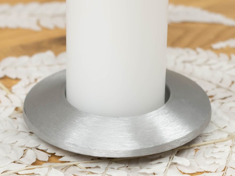 Kerzenteller DEMETER silber für Deine Taufkerze, Kommunionkerze, Hochzeitskerze