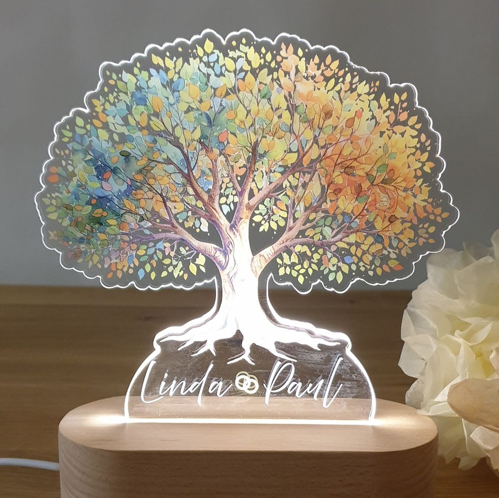 Lampe zur Hochzeit LEBENSBAUM Silhouette