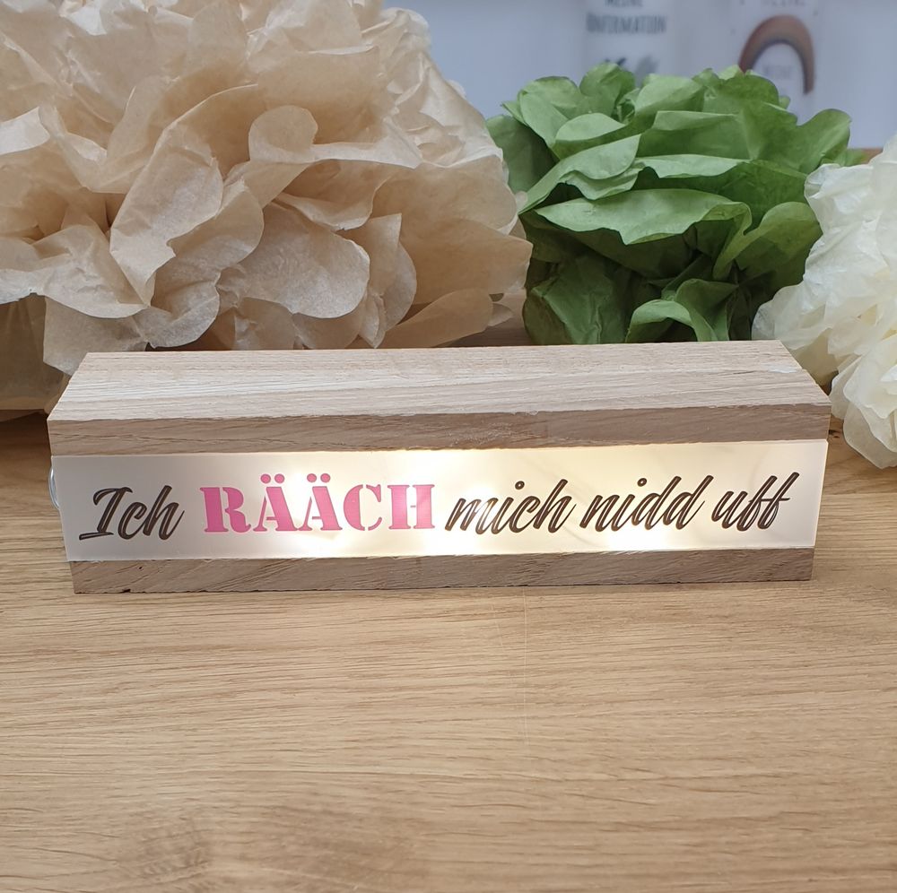 Stapellampe RÄÄCH mich nidd uff Kassel zum sammeln, Mundart, LED