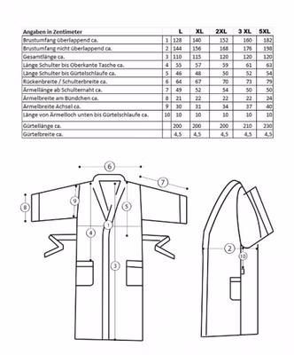 Bademantel in Übergröße für Damen und Herren XL - 5 XL