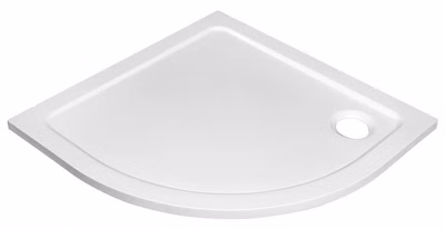 super flache Duschwanne Temi Viertelkreis R55 Mineralguss / Gussmarmor 80 x 80 x 3 cm 