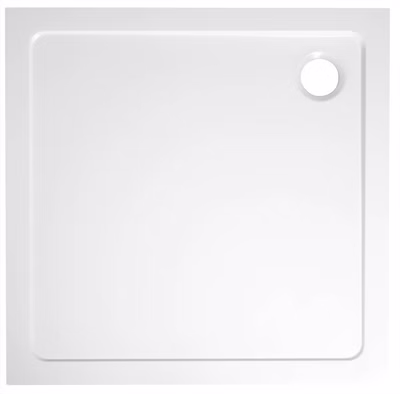 quadratische Duschwanne Komplettset Temi Gussmarmor 90 x 90 x 3 cm inkl. Viega und Füße