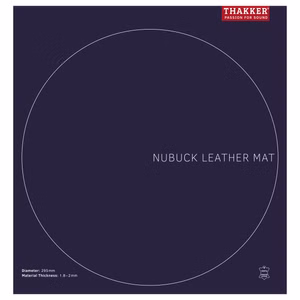 THAKKER Nubuck Leather Mat - rot. Hülle für Plattentellerauflage aus echtem Nubuk Leder, 2mm stark, 295mm Durchmesser. Ansicht von vorne.