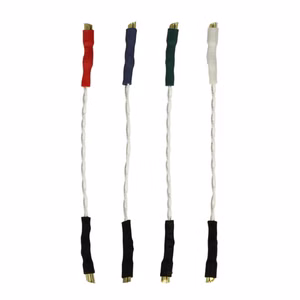 THAKKER HLW-50S 5N-OFC Headshell Kabel Set mit Teflon Isolierung. 50mm lang. Reine, sauerstofffreie Silber-Litzen. Ansicht von oben.