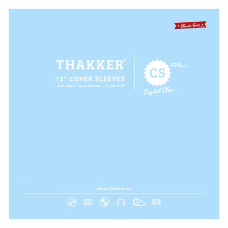 THAKKER 12" Cover Sleeves - 100 antistatische Außenhüllen | kristallklarer Schutz für alle 12" Schallplattencover/LPs & Maxis