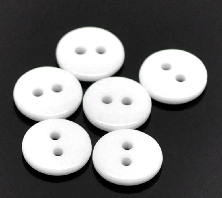 Wäscheknöpfe 17 mm weiß, 100 Stück mangelfest Bettwäscheknöpfe