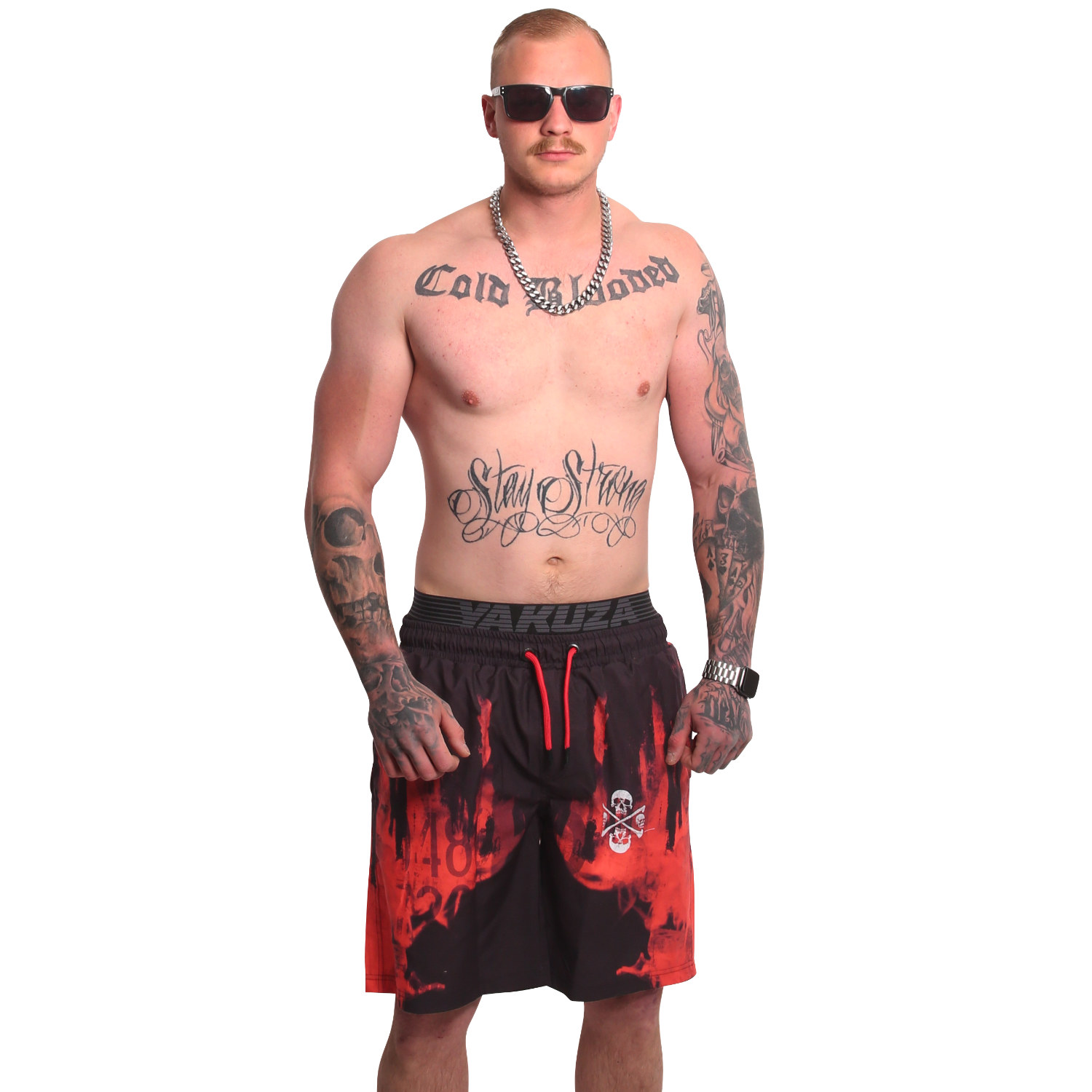 Yakuza pánské plavkové šortky Burning Allover Board Shorts