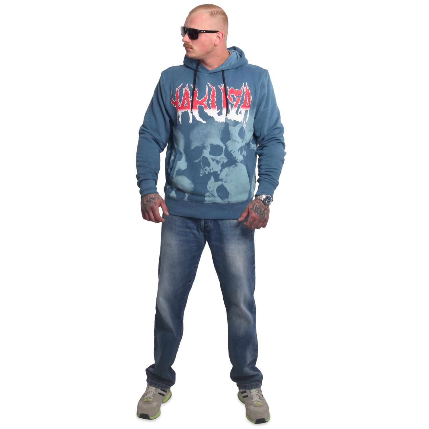 Yakuza pánská mikina s kapucí Battlefield Hoodie mallard/blue 3XL