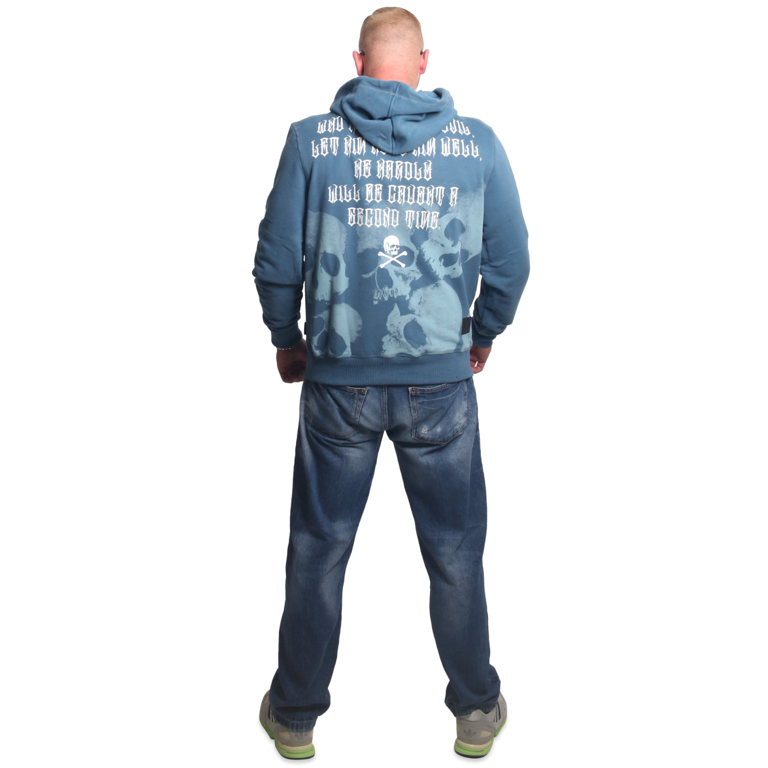 Yakuza pánská mikina s kapucí Battlefield Hoodie mallard/blue 3XL
