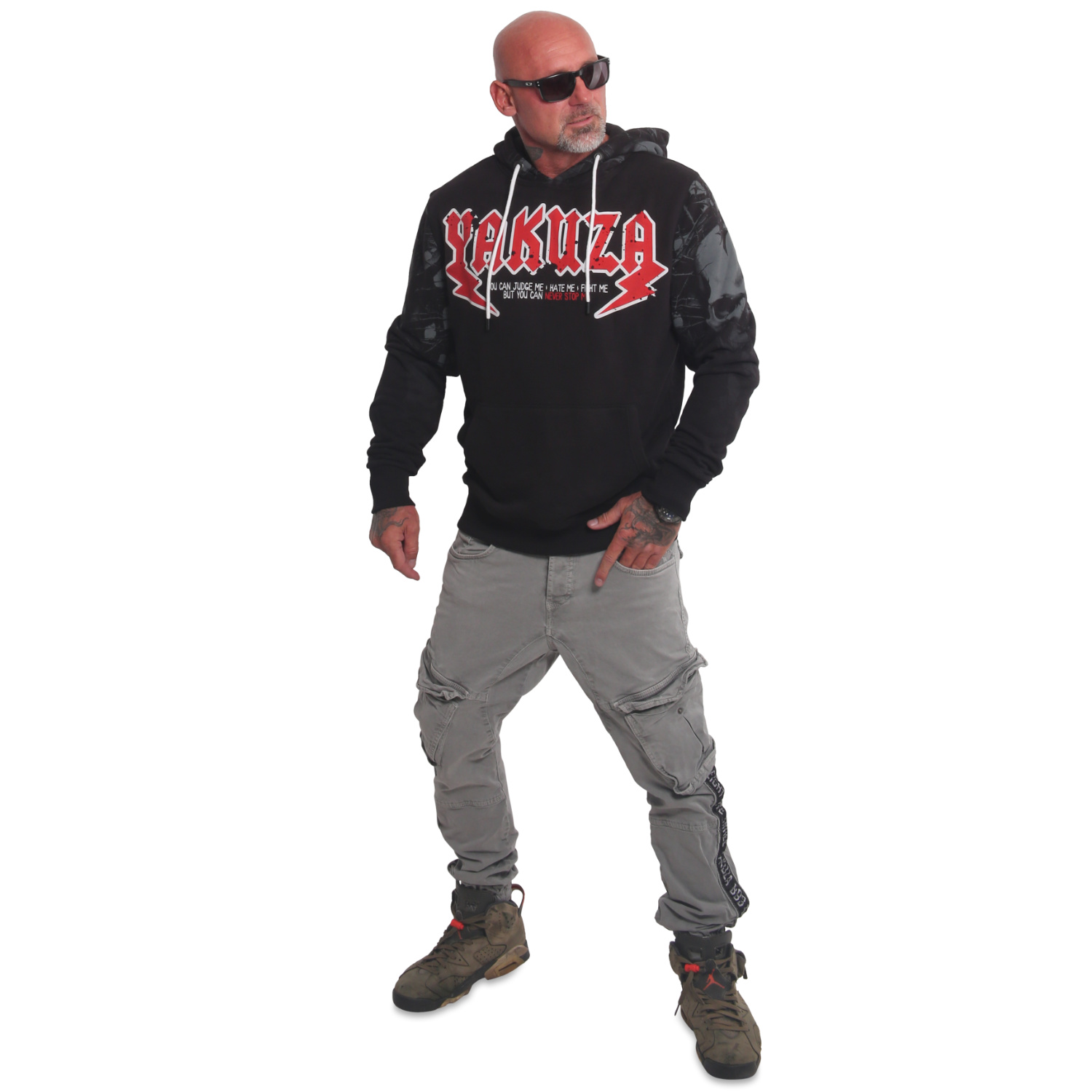 Yakuza pánská mikina s kapucí Judge Me Hoodie black S