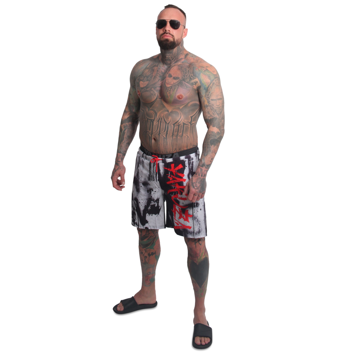 Yakuza pánské plavkové šortky Horned FU Board Shorts