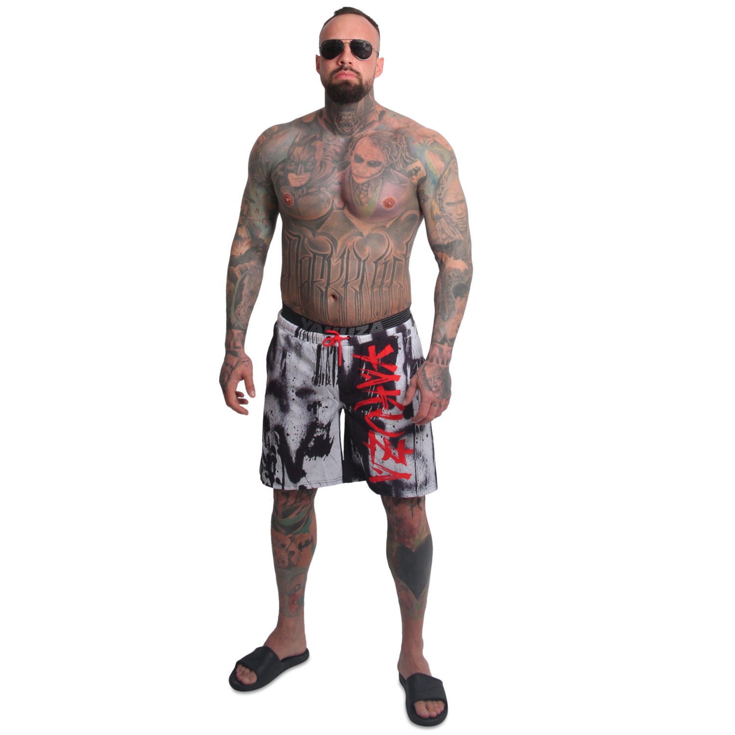 Yakuza pánské plavkové šortky Horned FU Board Shorts