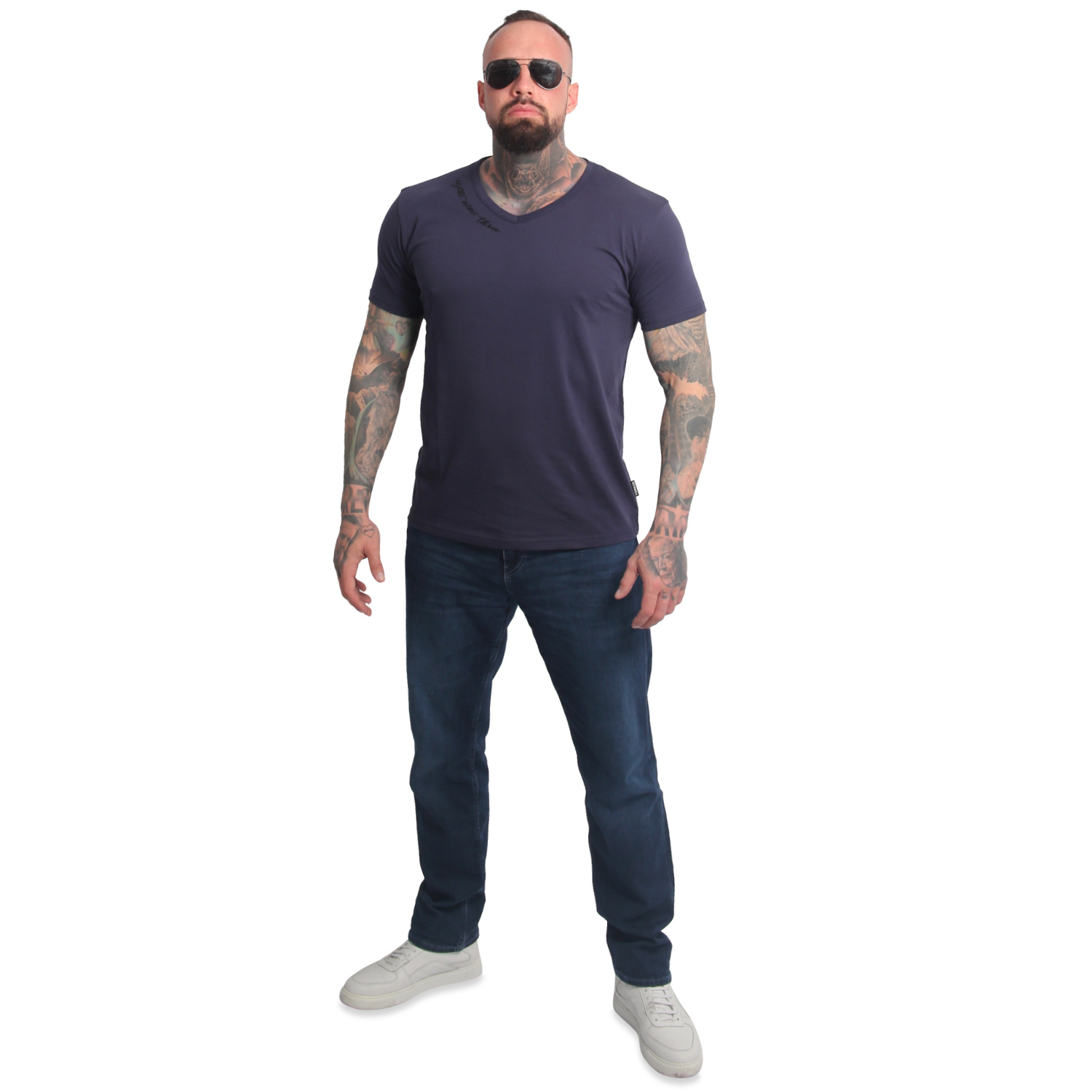 Yakuza pánské tričko Bare Regular Basic V-Neck T-Shirt