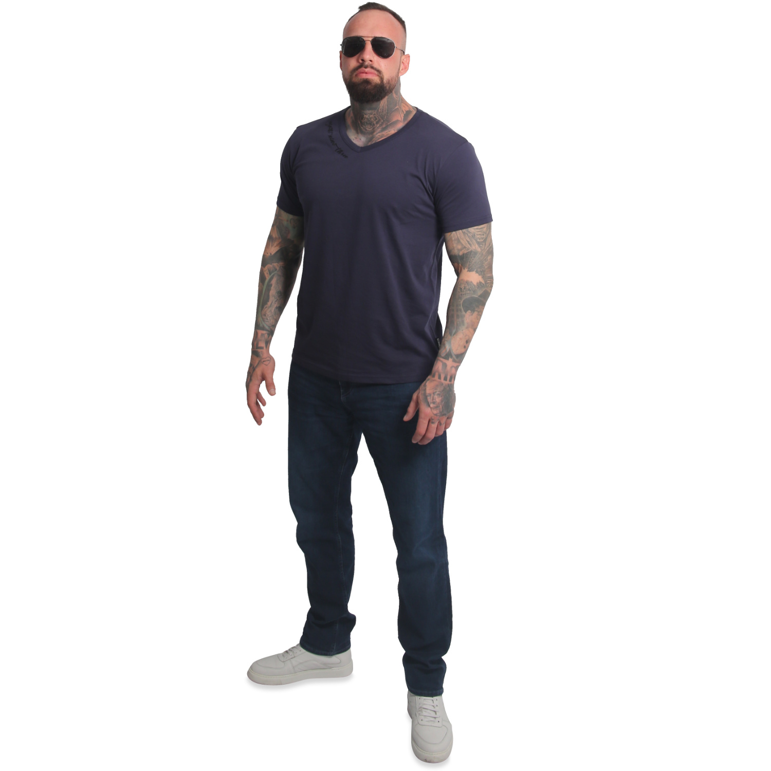 Yakuza pánské tričko Bare Regular Basic V-Neck T-Shirt