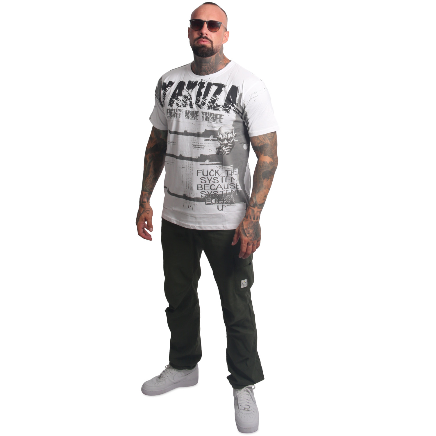 Yakuza pánské tričko System Allover Regular T-Shirt white M