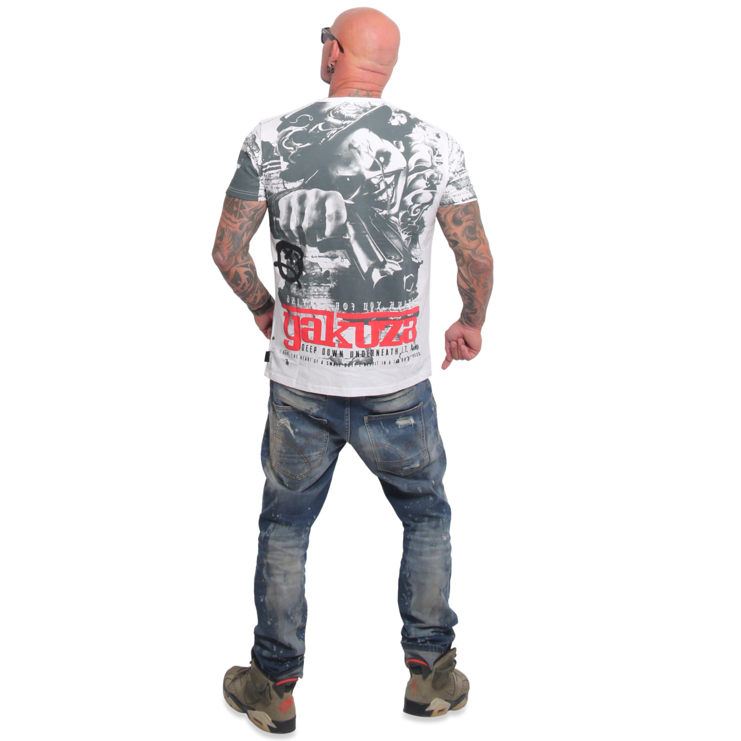 Yakuza pánské tričko Deep Down Allover Regular T-Shirt white 2XL