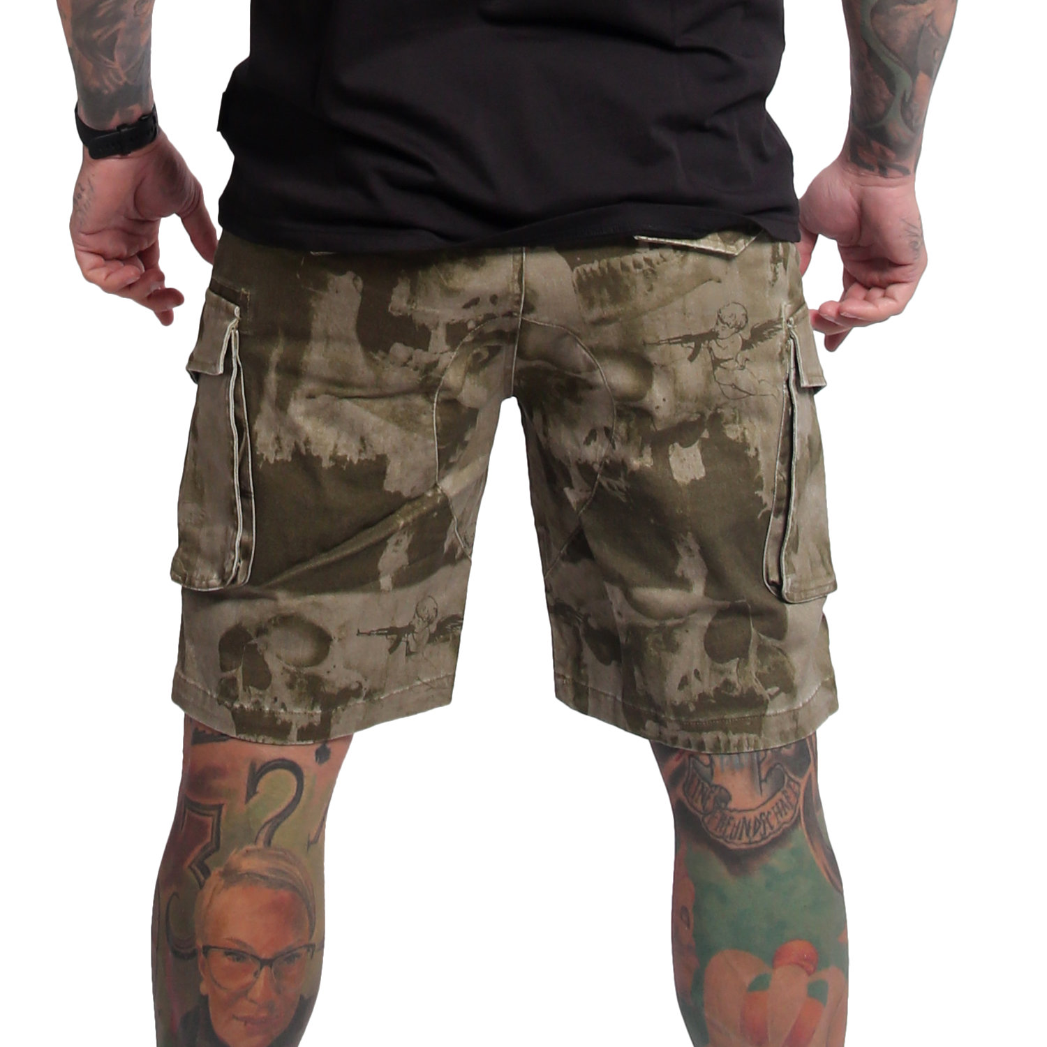 Yakuza pánské cargo šortky Crashed Skull Cargo Shorts