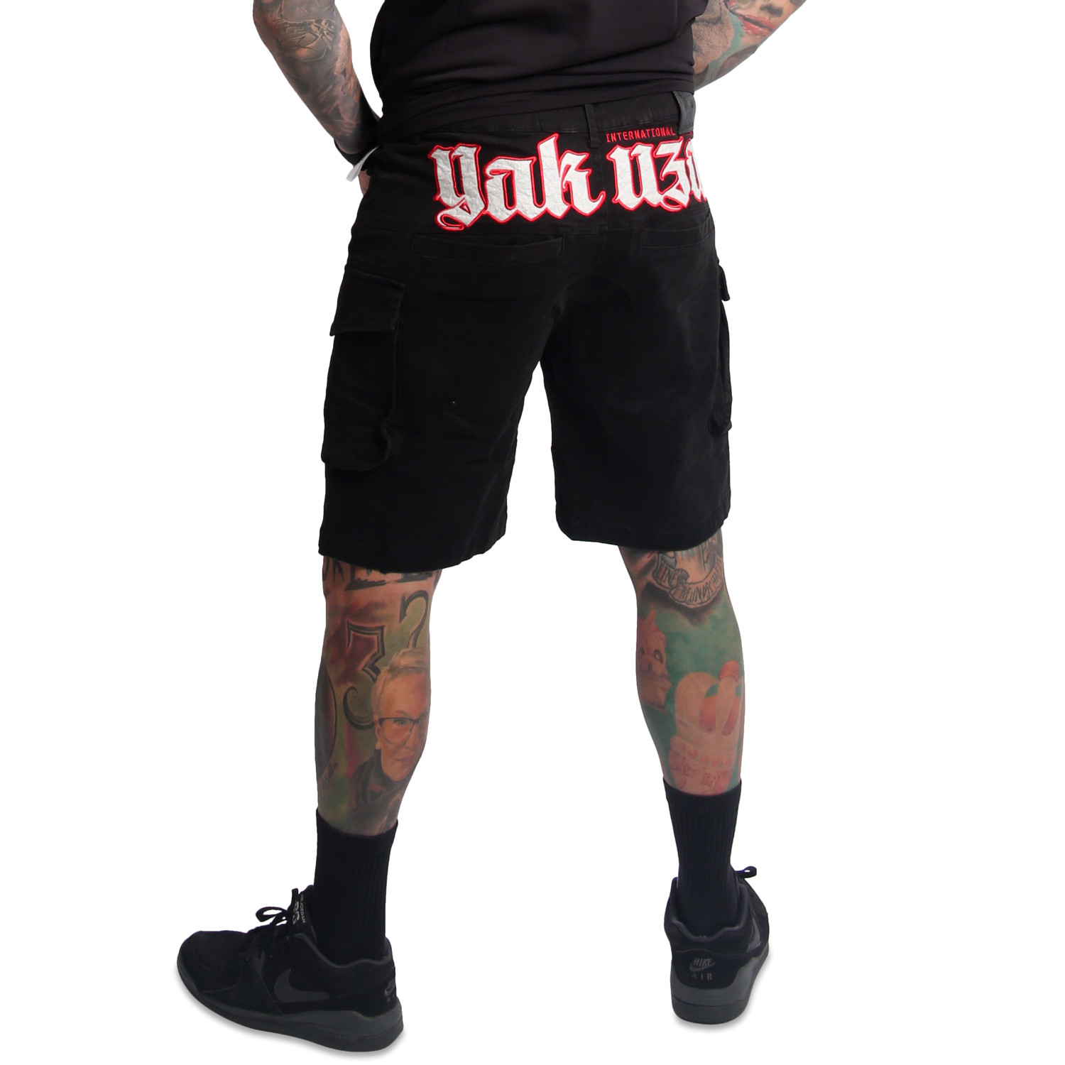 Yakuza pánské cargo šortky Black Tar Cargo Shorts