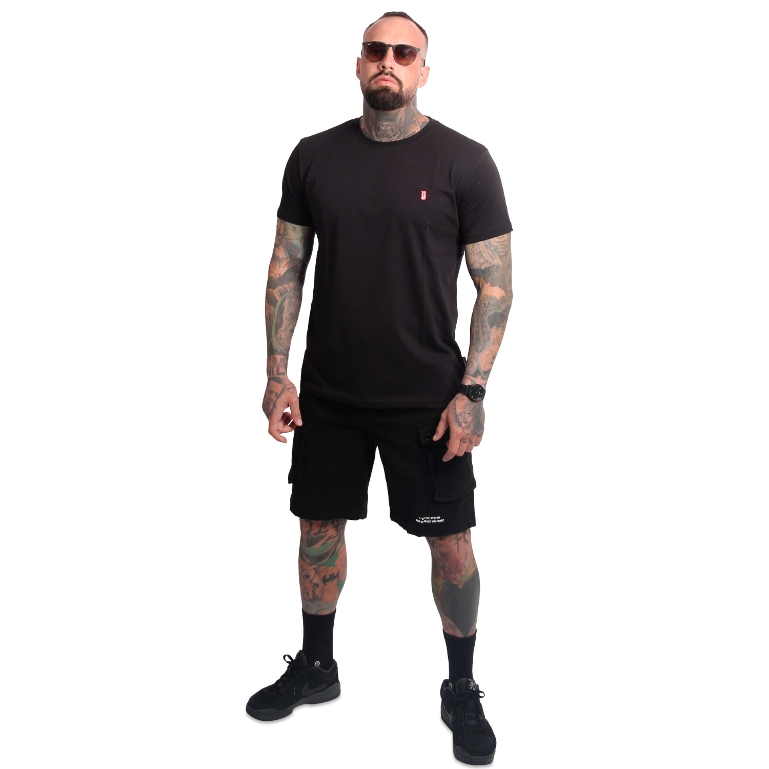 Yakuza pánské cargo šortky Black Tar Cargo Shorts