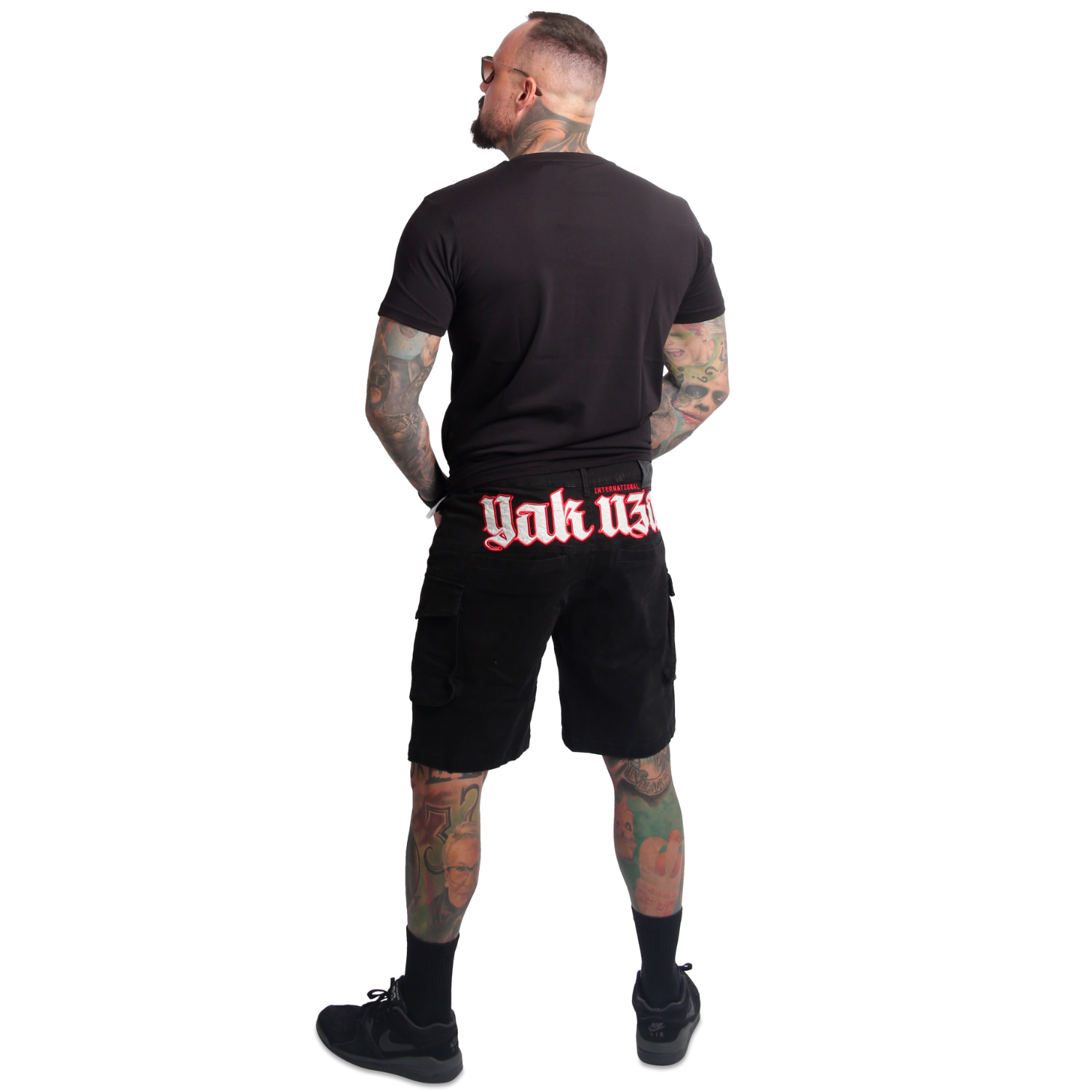 Yakuza pánské cargo šortky Black Tar Cargo Shorts