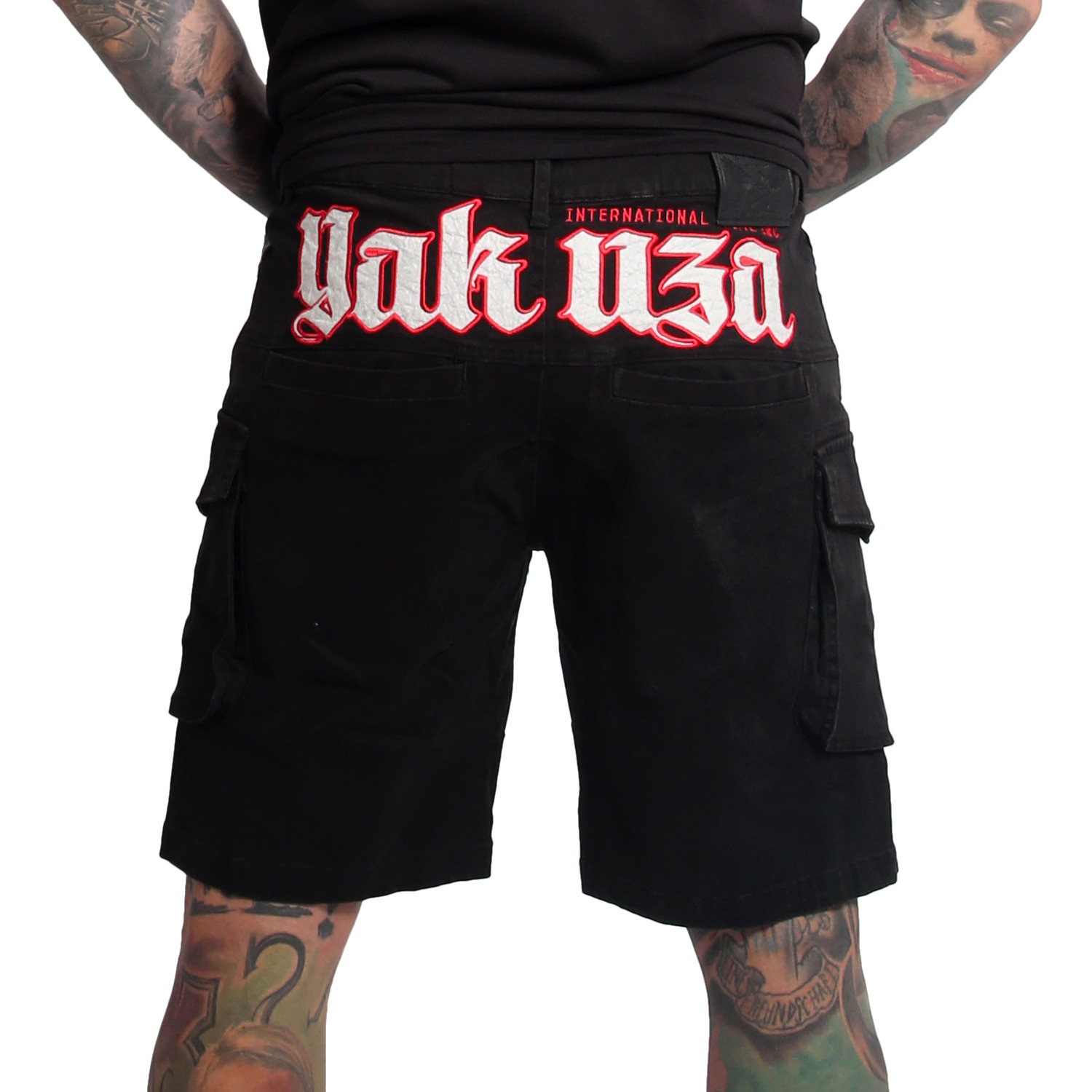 Yakuza pánské cargo šortky Black Tar Cargo Shorts