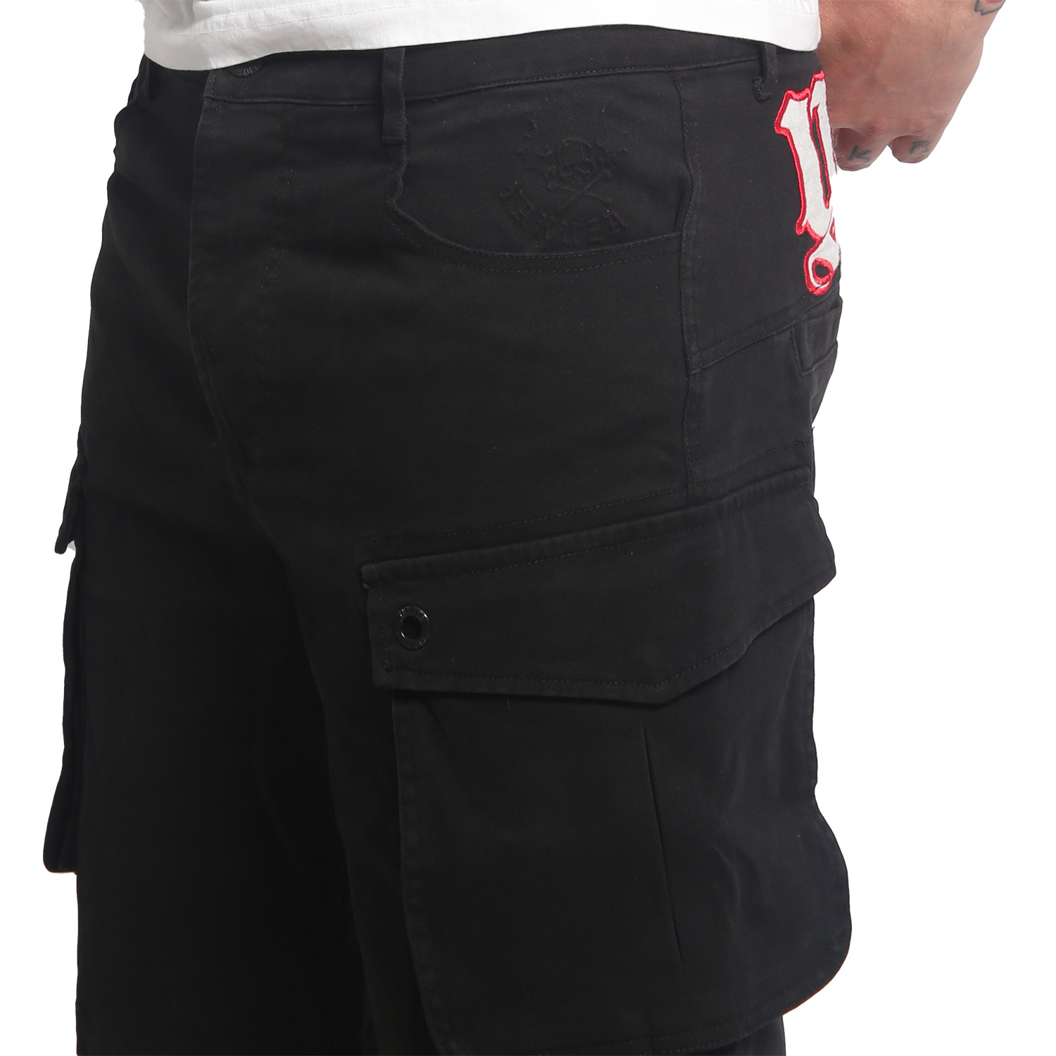 Yakuza pánské cargo šortky Black Tar Cargo Shorts
