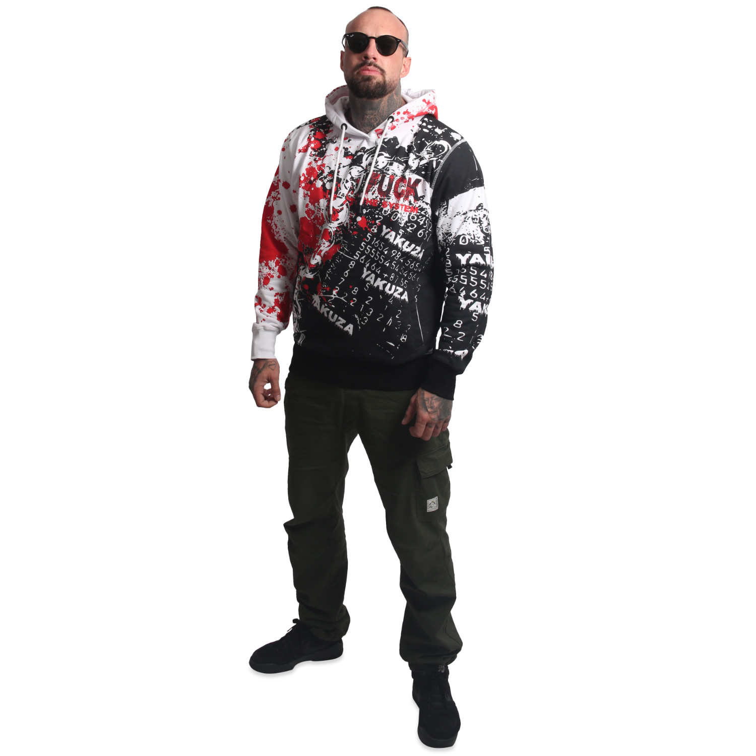 Yakuza pánská mikina s kapucí Rush Allover Hoodie white S