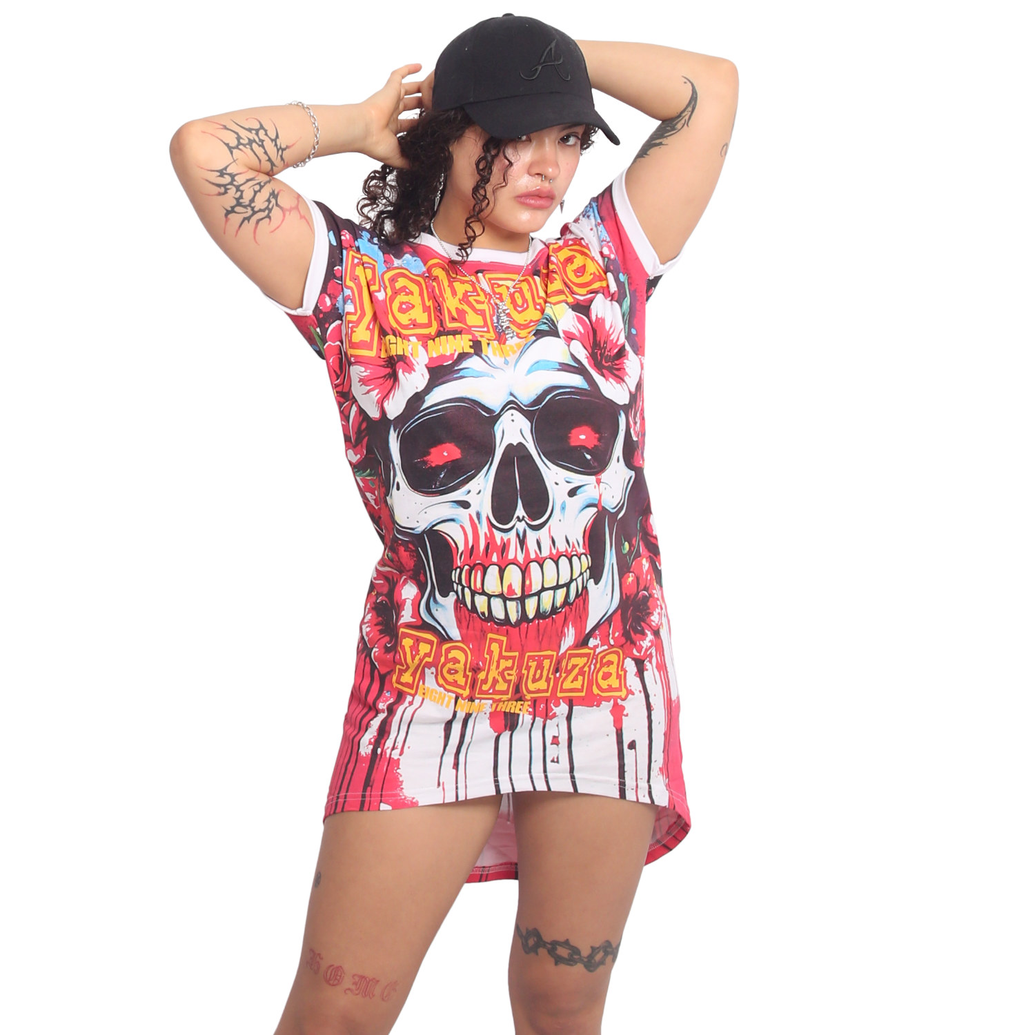 Yakuza dámské šaty Death Bloom Urban T-Shirt Dress
