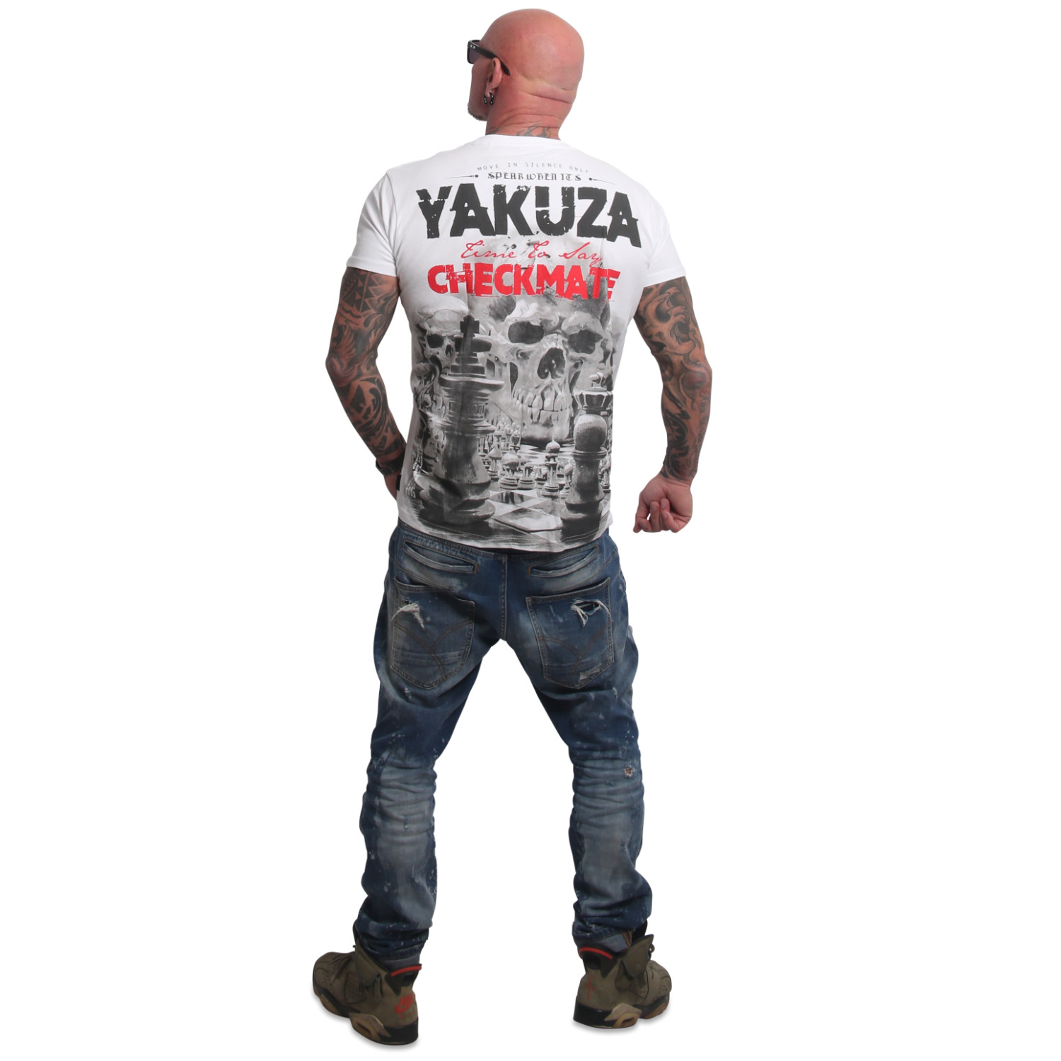 Yakuza pánské tričko Checkmate Regular T-Shirt white 5XL