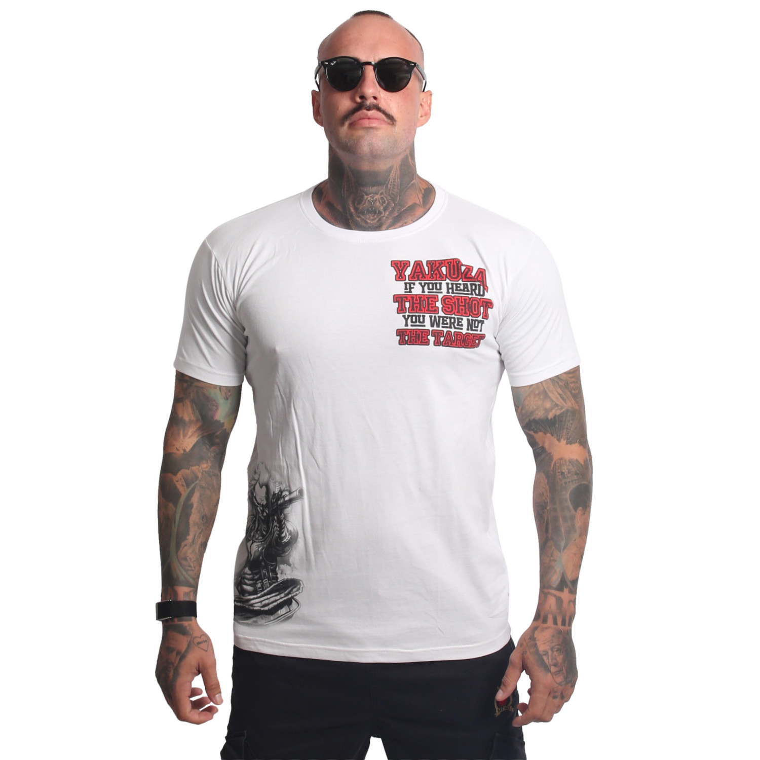 Yakuza pánské tričko Target Regular T-Shirt white 5XL