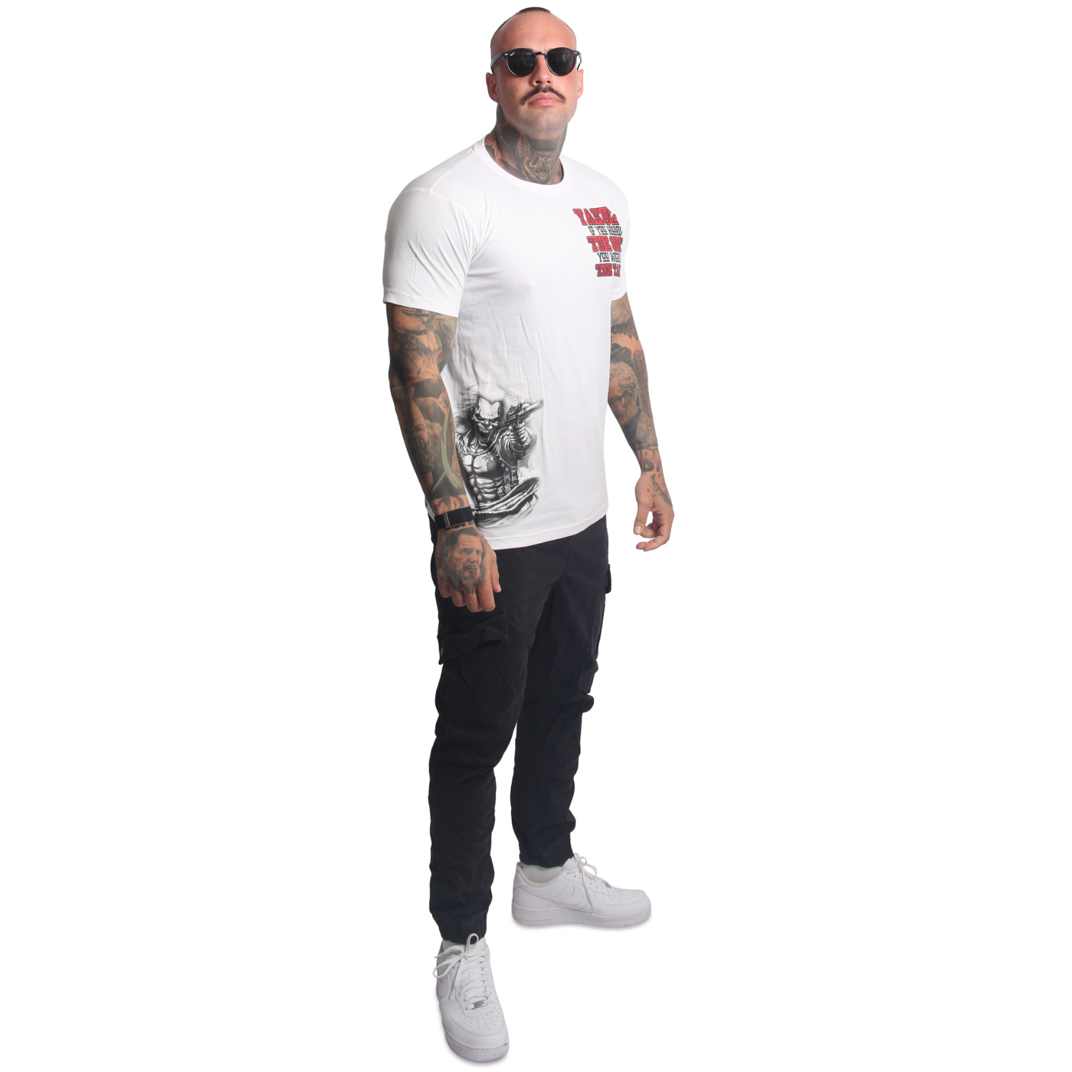 Yakuza pánské tričko Target Regular T-Shirt white 5XL