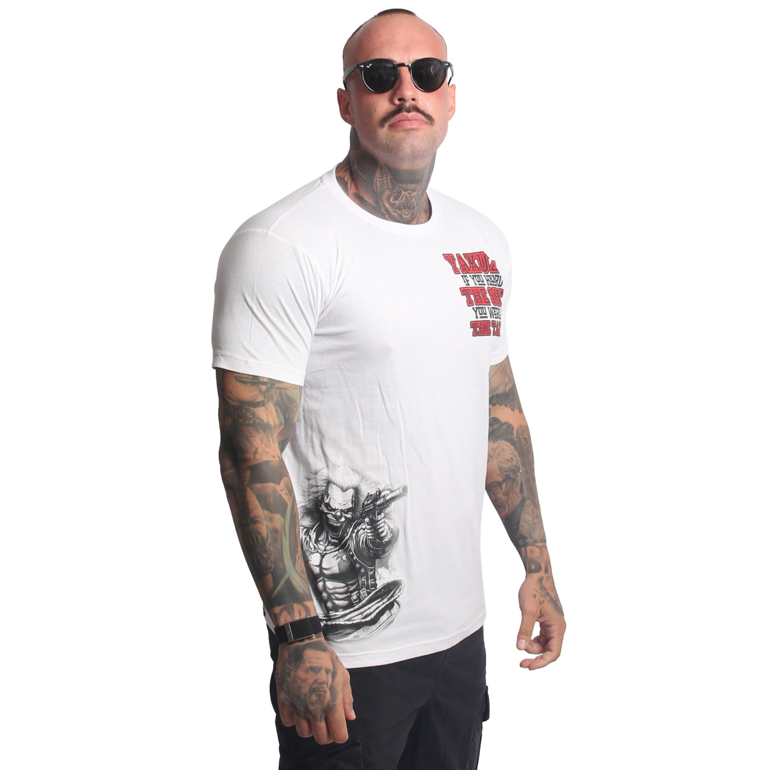 Yakuza pánské tričko Target Regular T-Shirt white 5XL