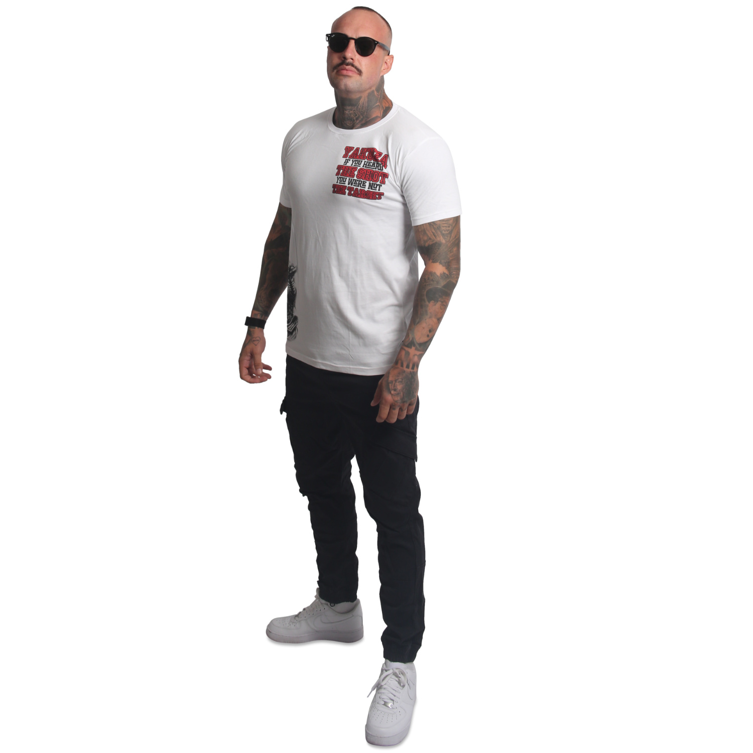 Yakuza pánské tričko Target Regular T-Shirt white 5XL
