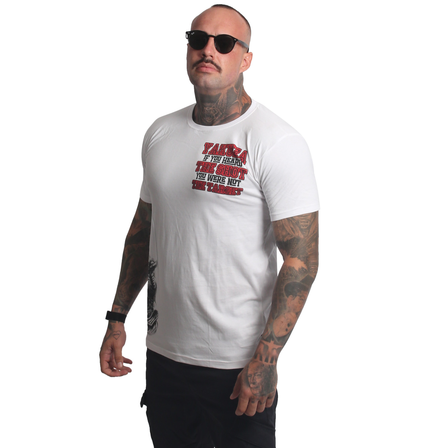 Yakuza pánské tričko Target Regular T-Shirt white 5XL