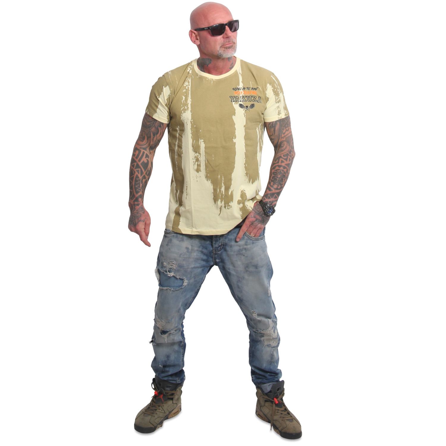 Yakuza pánské tričko Fool Allover Regular T-Shirt french/vanilla S