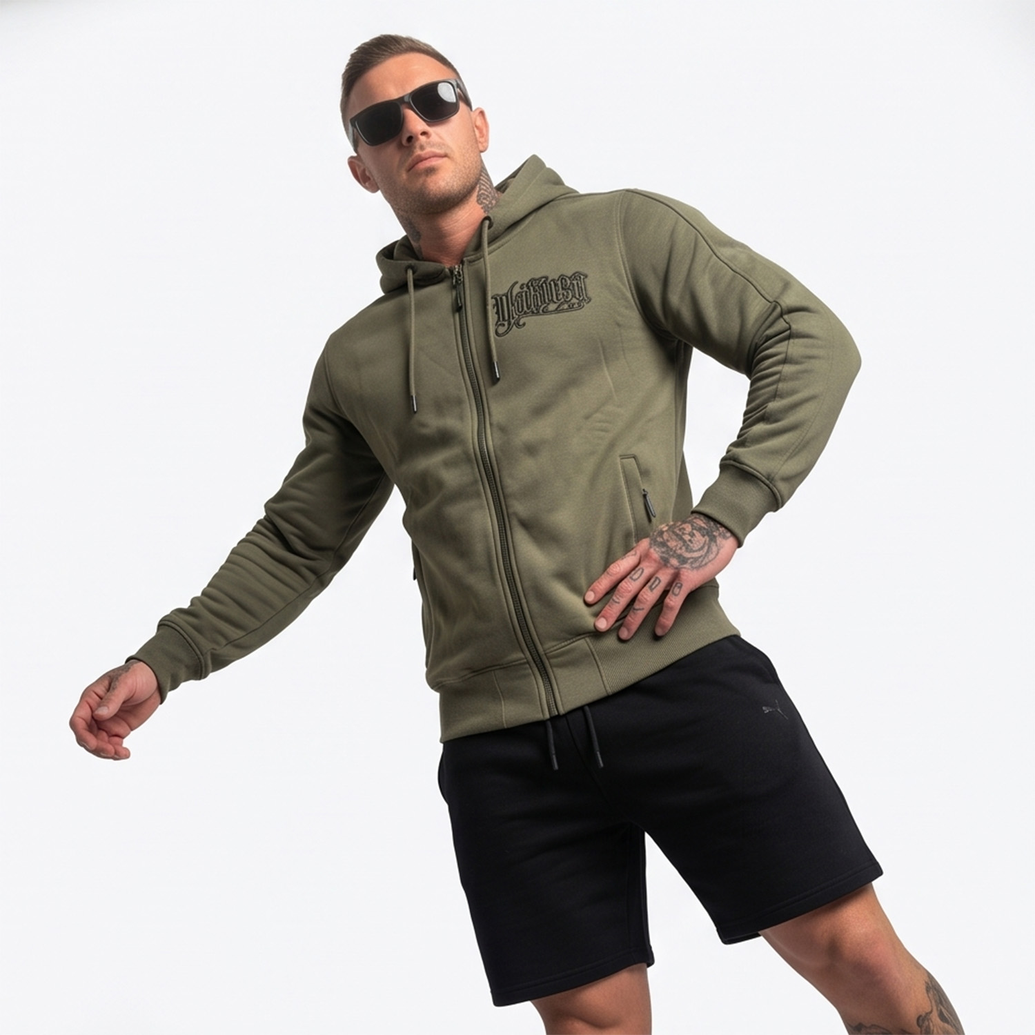 Yakuza pánská mikina Needle Zip Hoodie Jacket grape/leaf S