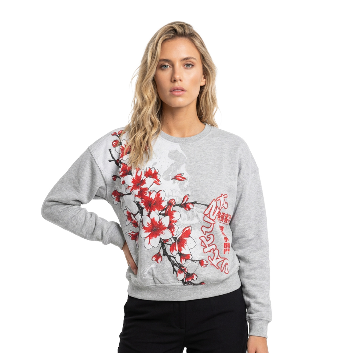 Yakuza dámská mikina Hanami Urban Sweatshirt mottled/light/grey 3XL