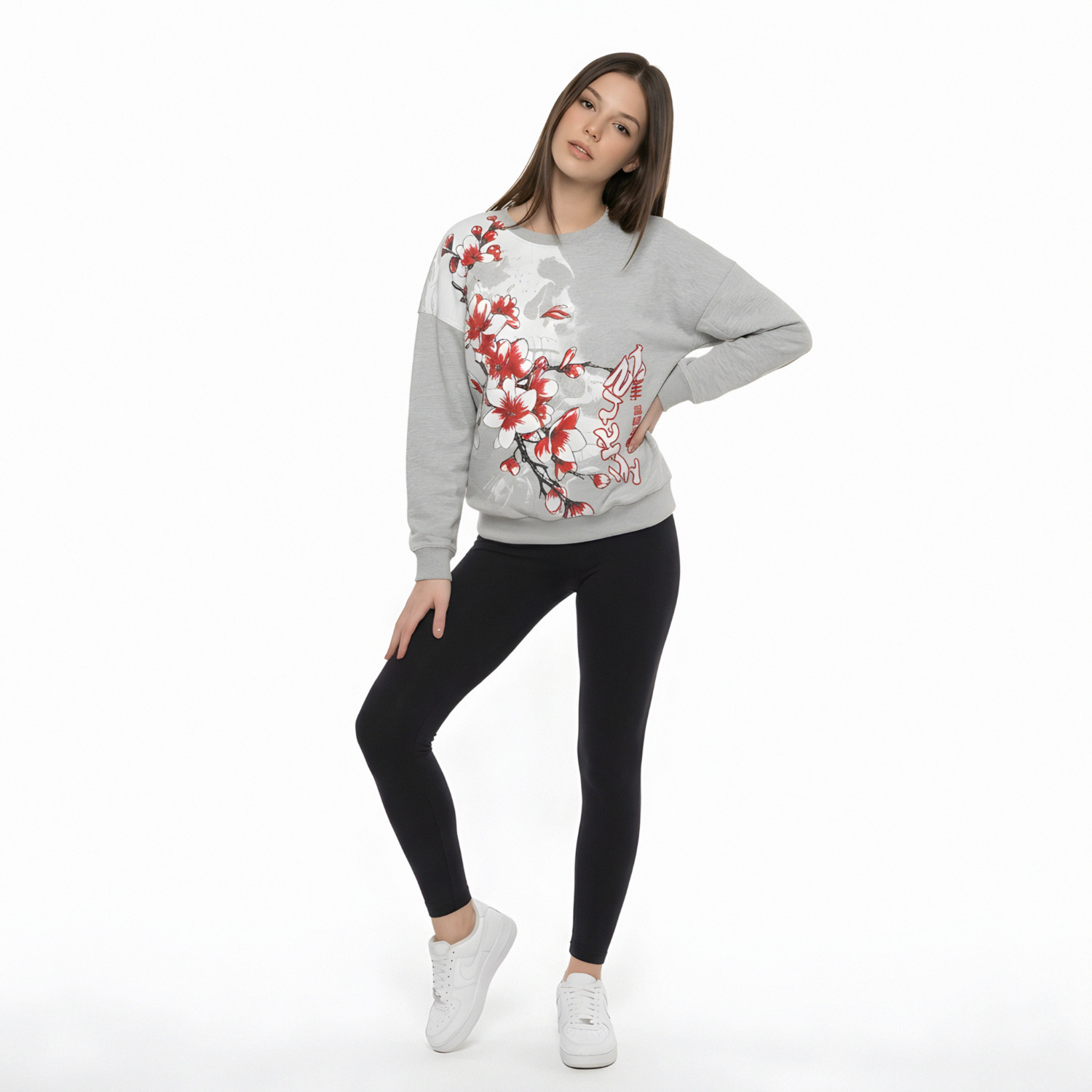Yakuza dámská mikina Hanami Urban Sweatshirt mottled/light/grey 3XL