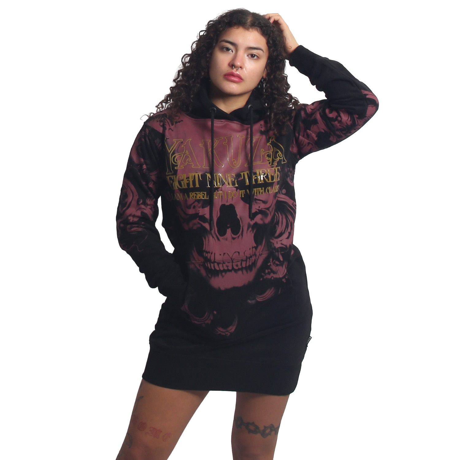 Yakuza dámské šaty Lost Skull Sweat Dress black XS