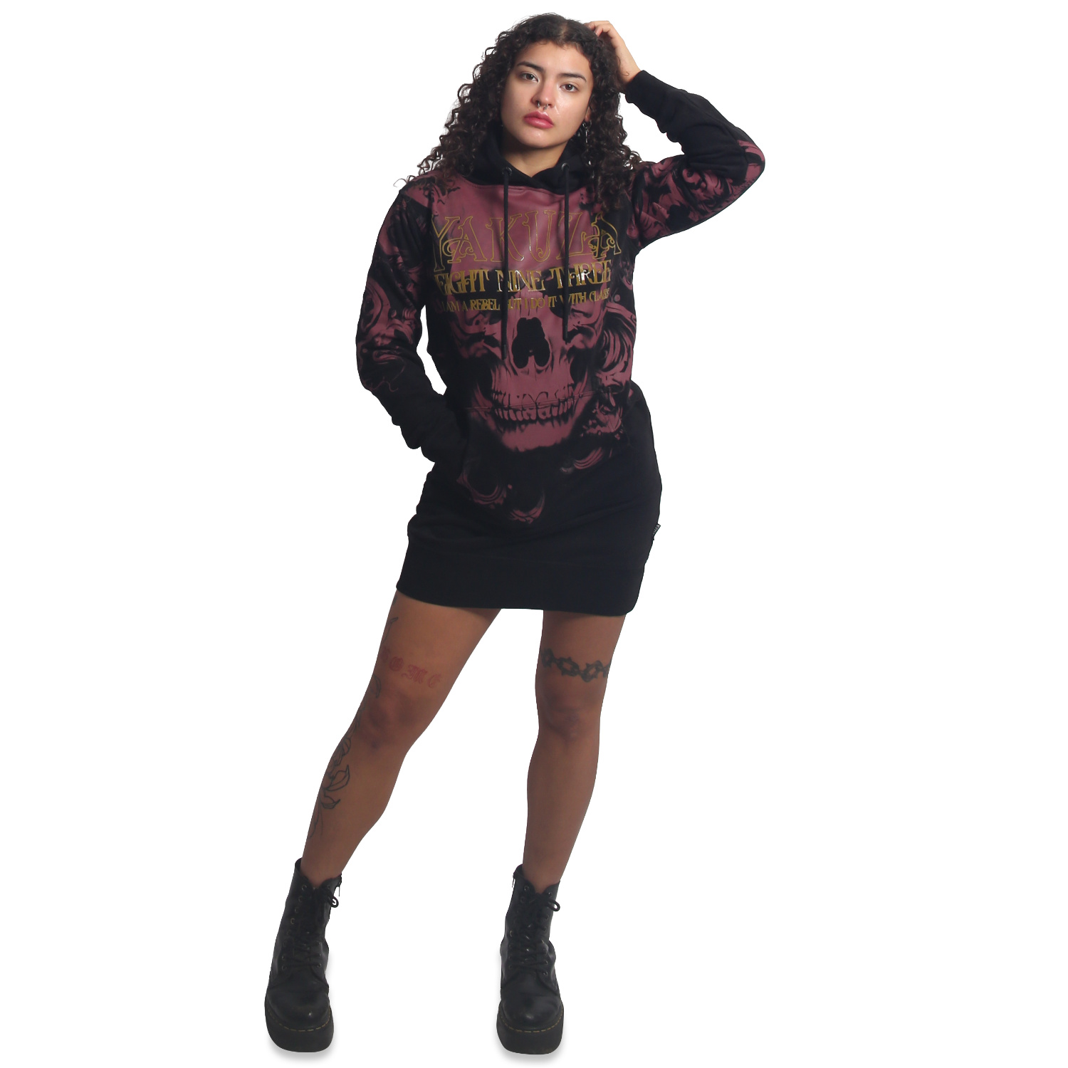 Yakuza dámské šaty Lost Skull Sweat Dress black XS