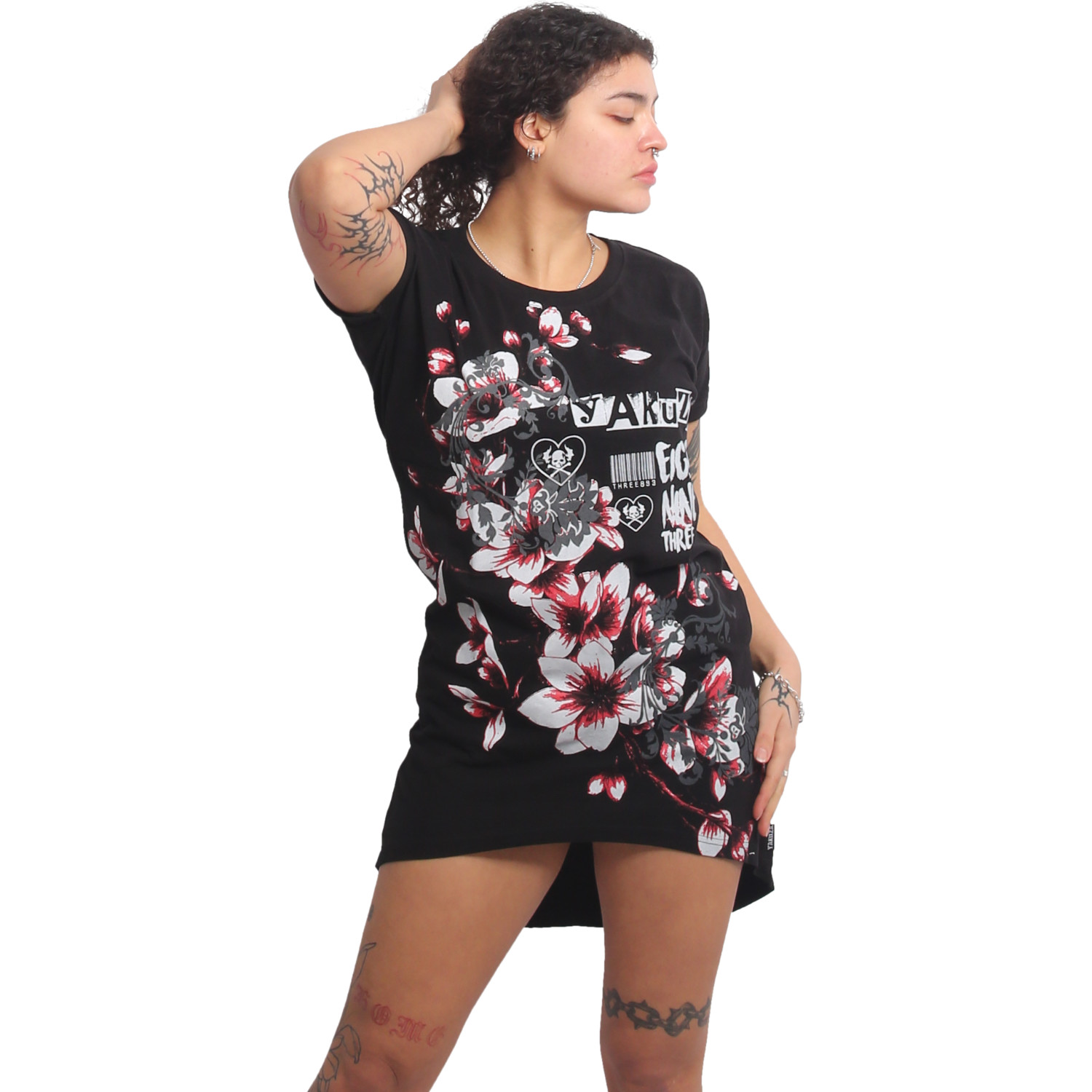 Yakuza dámské šaty Hanami Urban T-Shirt Dress black XS