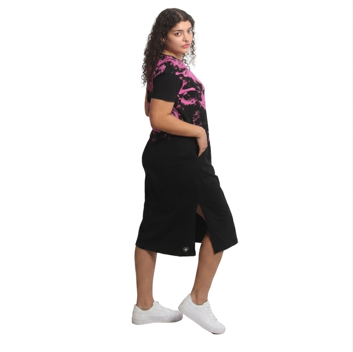 Yakuza dámské šaty Lost Skull Midi T-Shirt Dress black XS