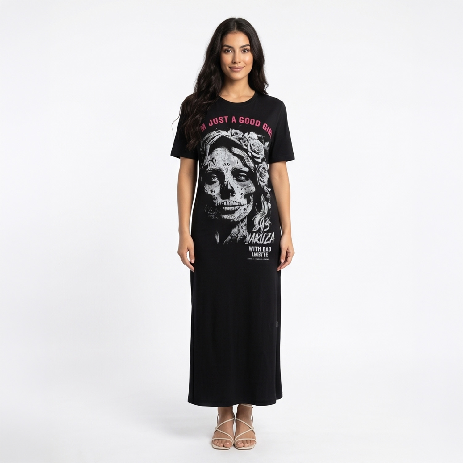 Yakuza dámské šaty Good Girls Maxi T-Shirt Dress black S