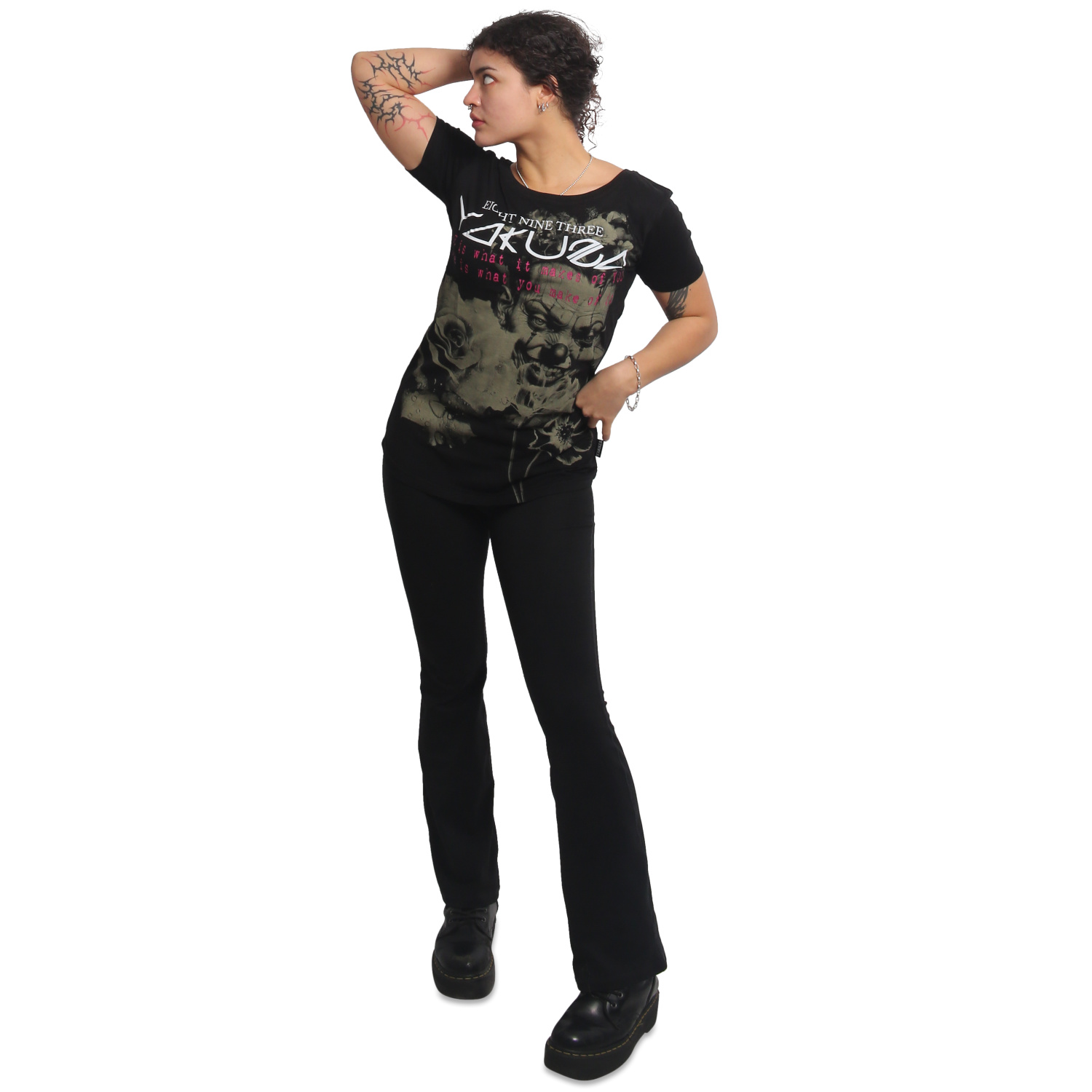 Yakuza dámské tílko Hidden Curved Crew Neck T-Shirt black L